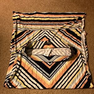 The Limited Geometric Striped skirt - Navy, White, Peach and Yellow. NWT